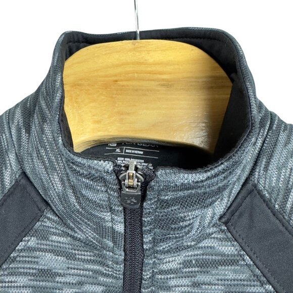 Tek Gear Fleece Jacket Men XL Heather Gray Athletic Full-Zip Long Sleeve Stretch - Picture 4 of 11